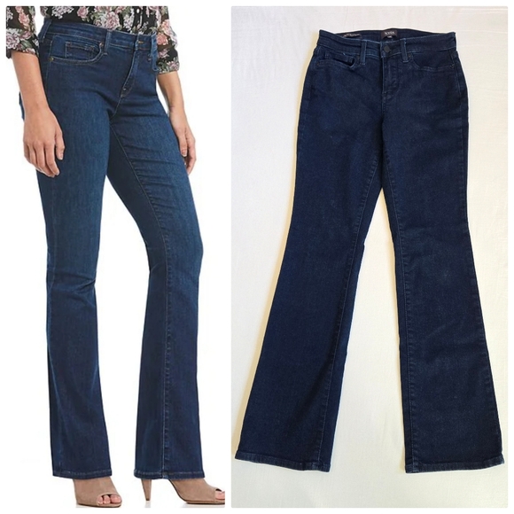 NYDJ Barbara Bootcut Jeans Blue Wash 4P 4 Petite - Picture 1 of 13